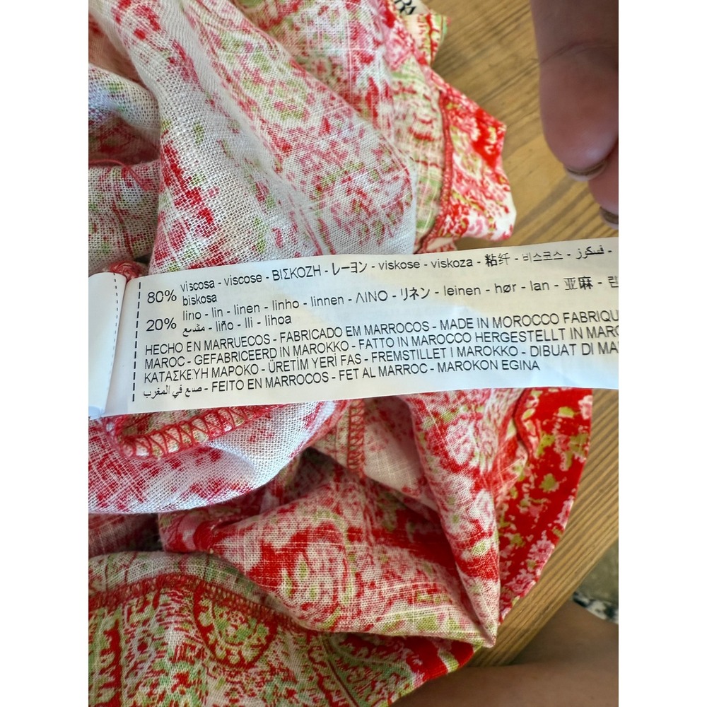 Zara Red Paisley Print Dress Halter Tie Back Cut Out Maxi Boho Blogger Fave‎ S - Picture 6 of 9